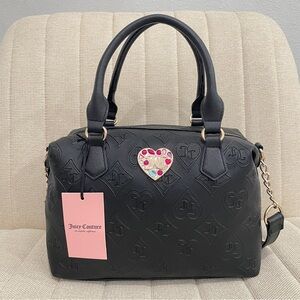 NEW Juicy Couture Black Glizted Out Satchel Handbag‎